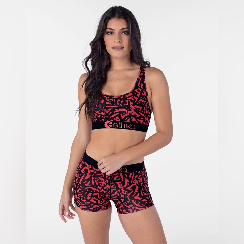 Ethika Women’s Staple Matching Set - Sports Bra & Shorts - New Trendy Loungewear